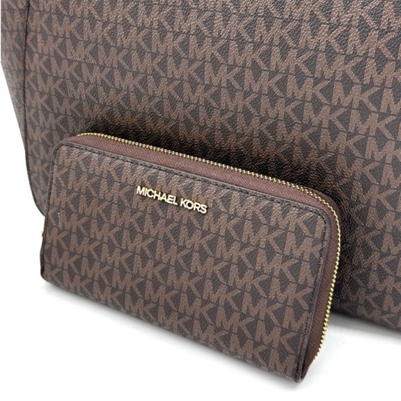 Michael Kors Large Jet Set Travel Chain Shoulder Bag & Flat Phone Case Wallet - Picture 13 of 15